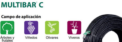 Linea de Gotero cilíndrico Irritec autocompensado Multibar C (16/35) de 1.1 l/h, rollo 500 metros (copia)